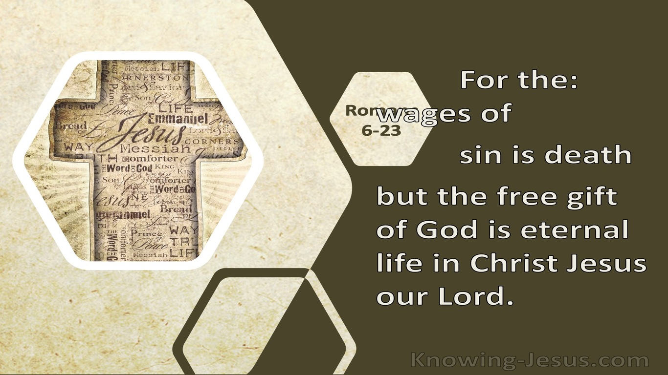 Romans 6:23 For The Wages Of Sin Is Death, But The Free Gift Of God Is Eternal Life (cream)
